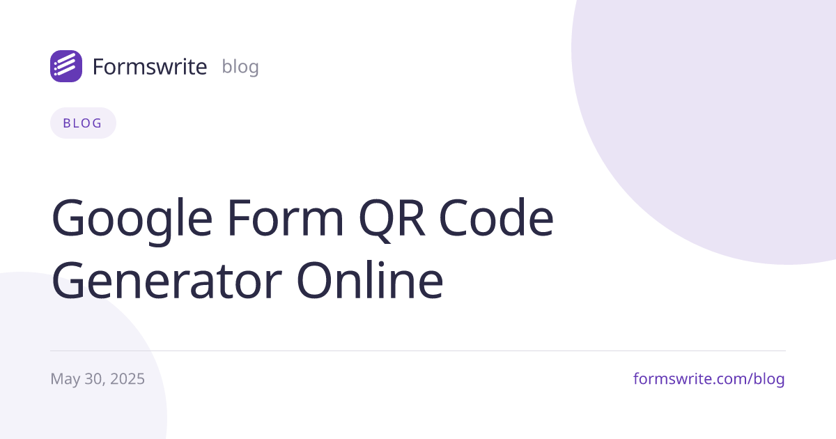 Google Form QR Code Generator Online