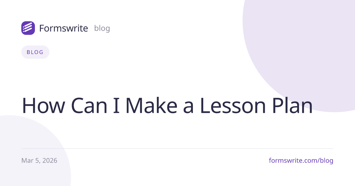 How Can I Make a Lesson Plan