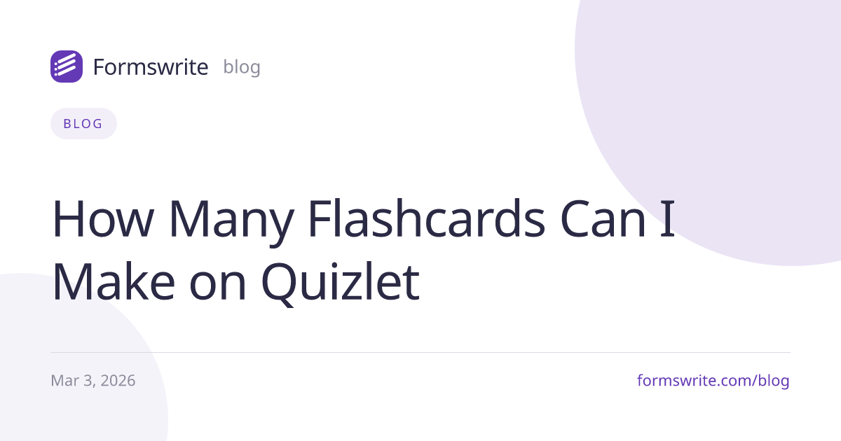 How Many Flashcards Can I Make on Quizlet