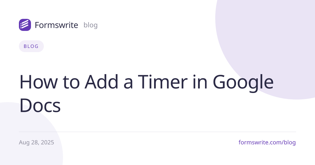 How to Add a Timer in Google Docs