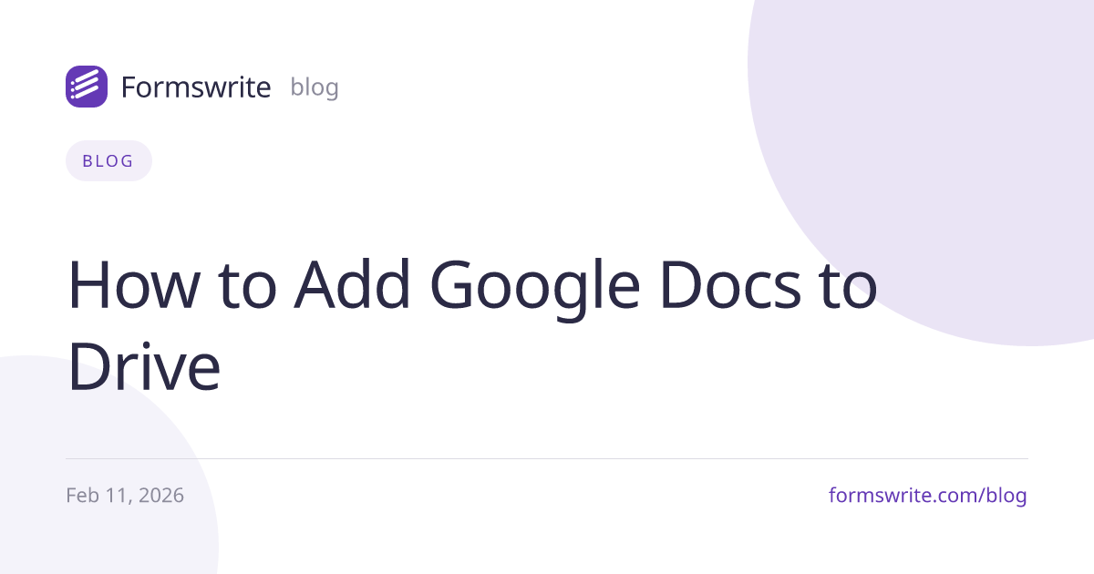 How to Add Google Docs to Drive