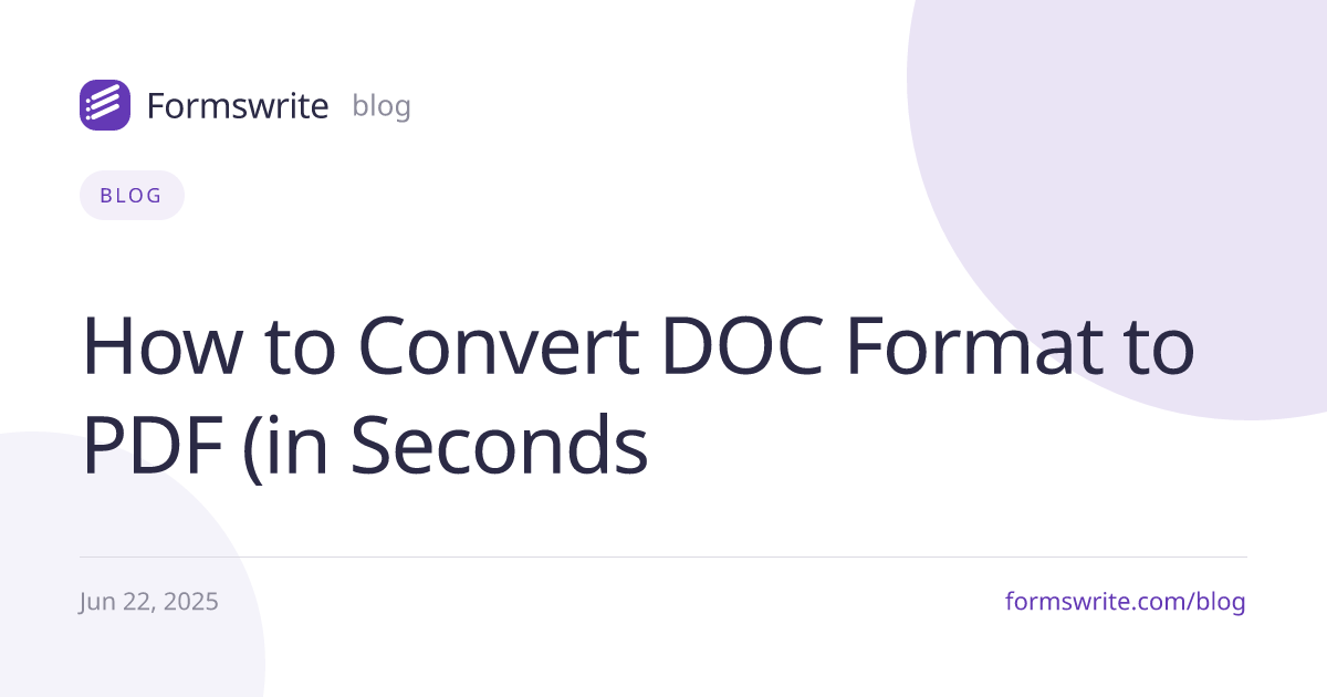 How to Convert DOC Format to PDF (in Seconds