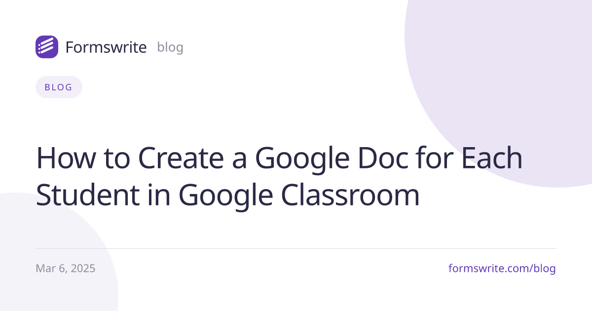 How to Create a Google Doc for Each Student in Google Classroom