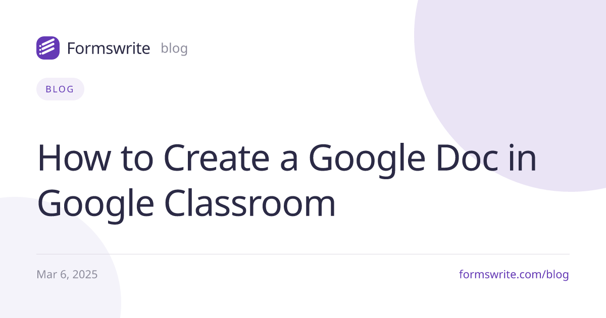 How to Create a Google Doc in Google Classroom