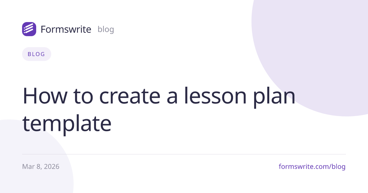 How to create a lesson plan template