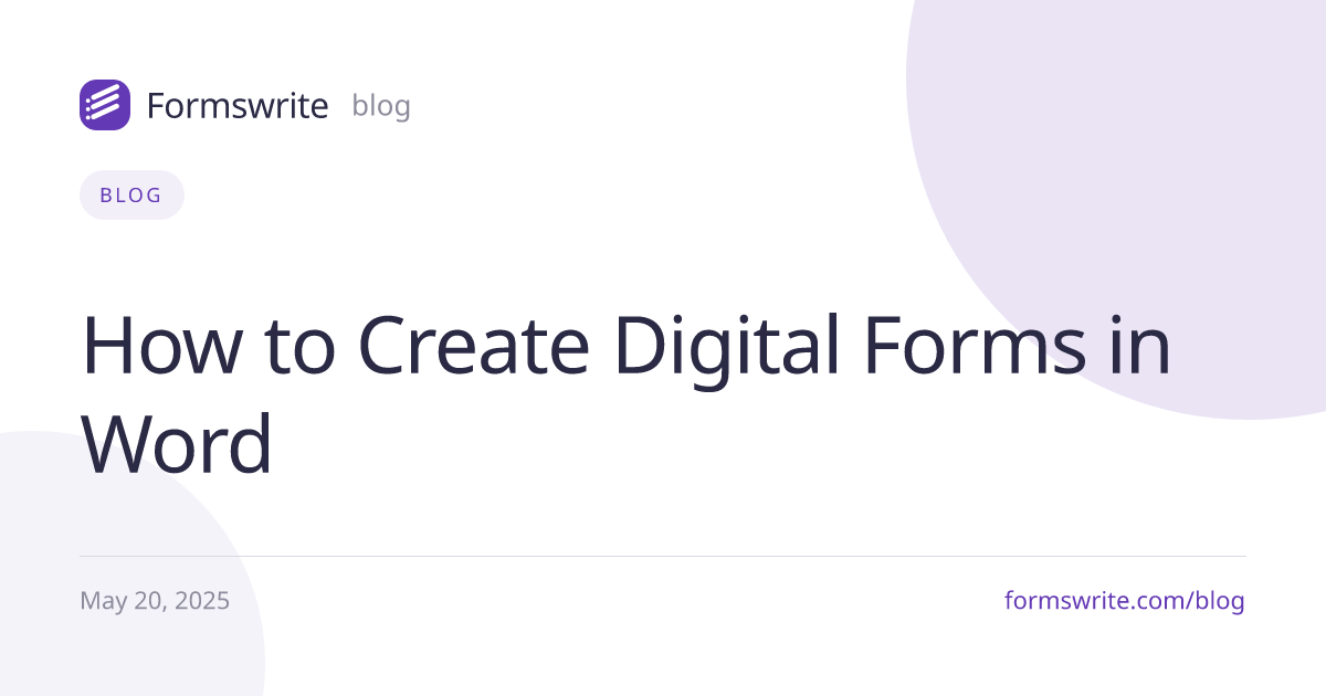 How to Create Digital Forms in Word