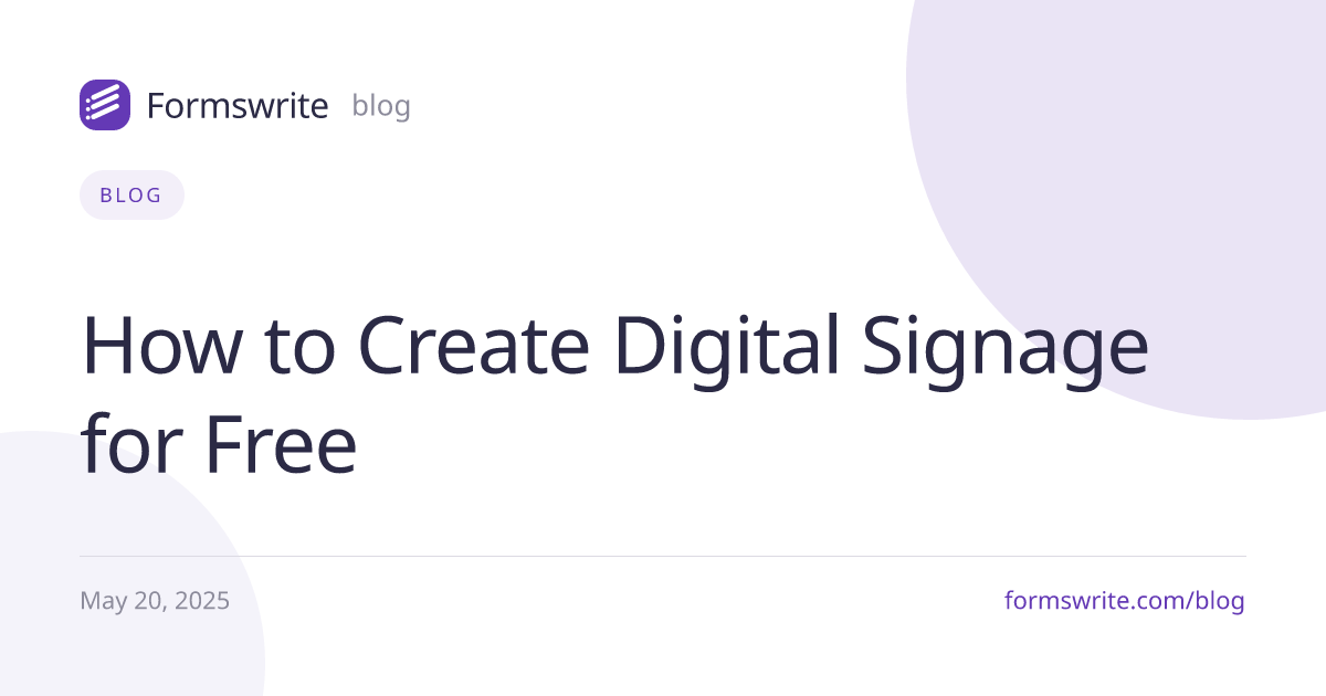 How to Create Digital Signage for Free
