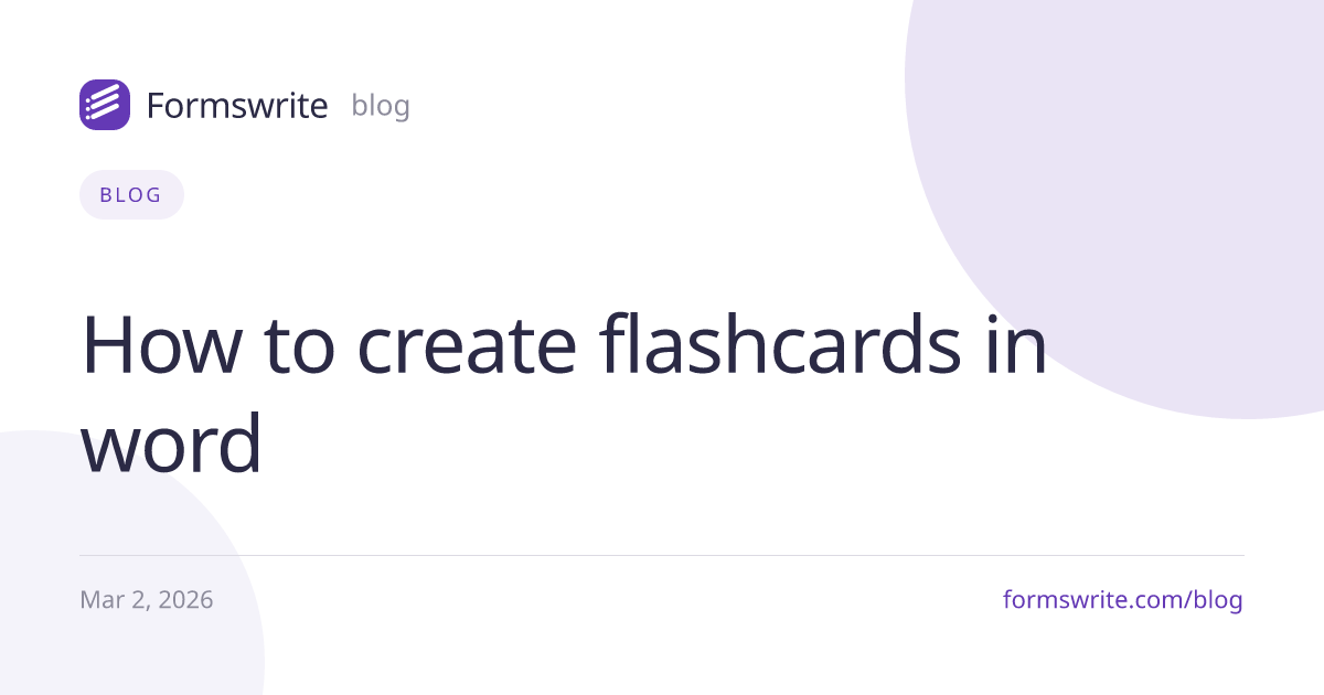 How to create flashcards in word