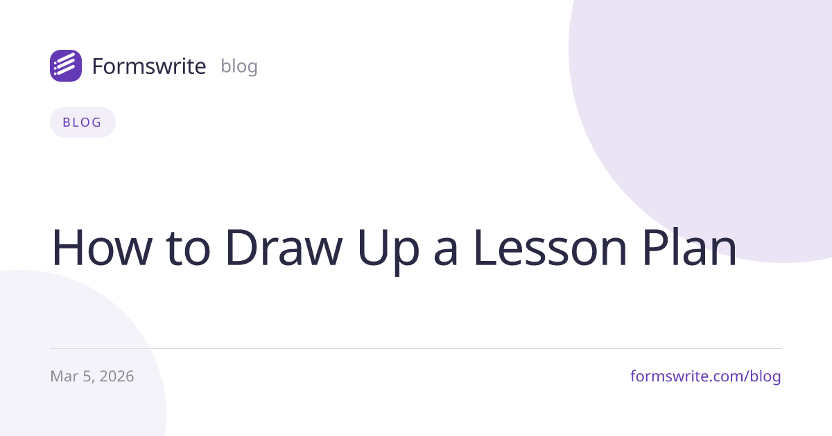 How to Draw Up a Lesson Plan