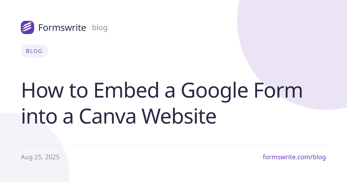 How to Embed a Google Form into a Canva Website