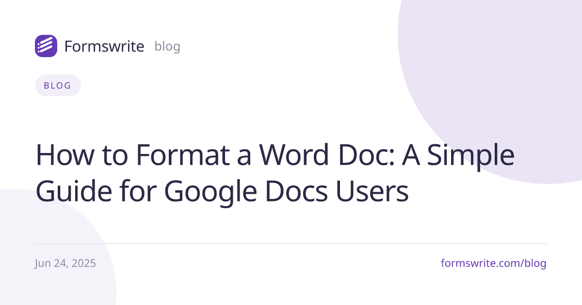 How to Format a Word Doc: A Simple Guide for Google Docs Users