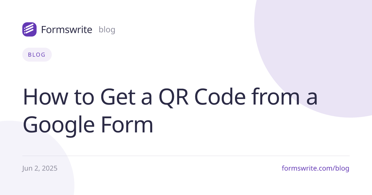How to Get a QR Code from a Google Form