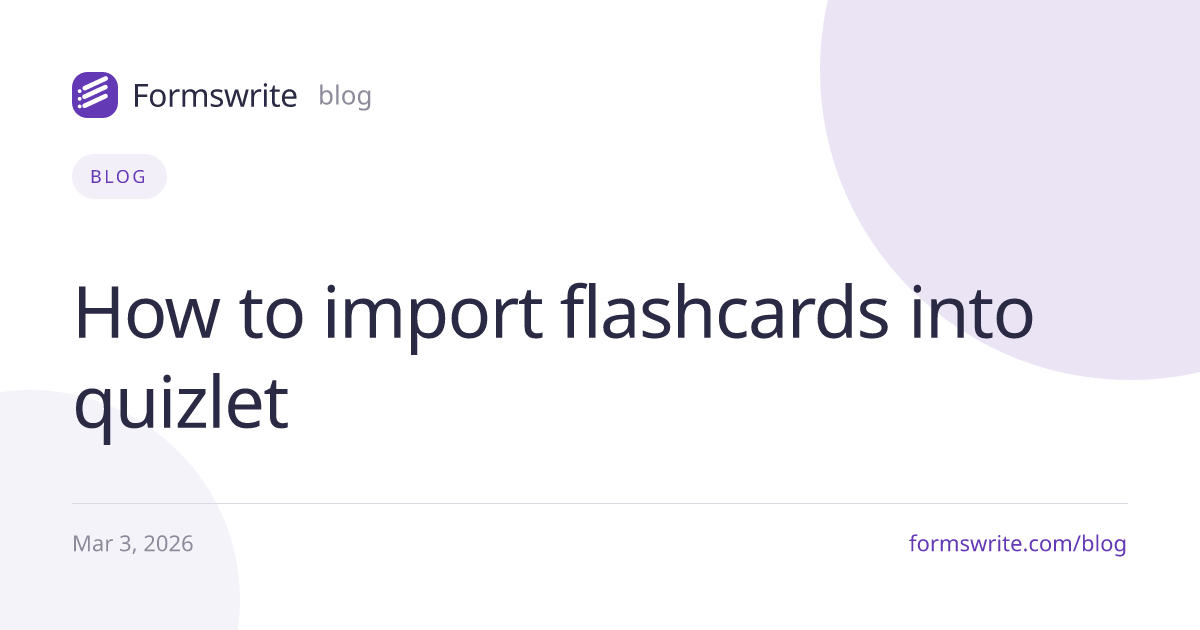How to import flashcards into quizlet