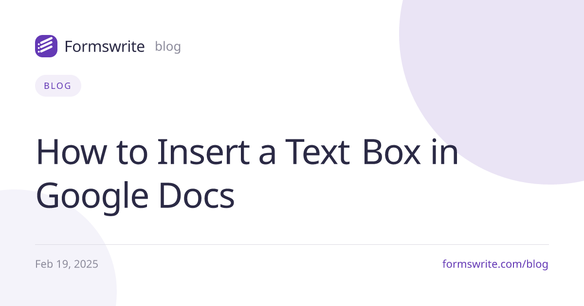 How to Insert a Text Box in Google Docs
