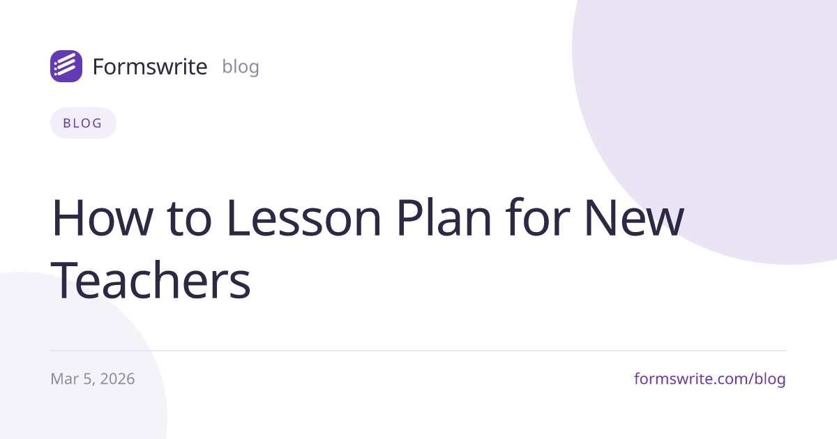 How to Lesson Plan for New Teachers