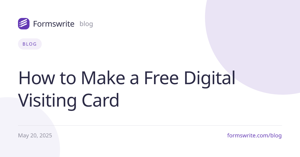 How to Make a Free Digital Visiting Card