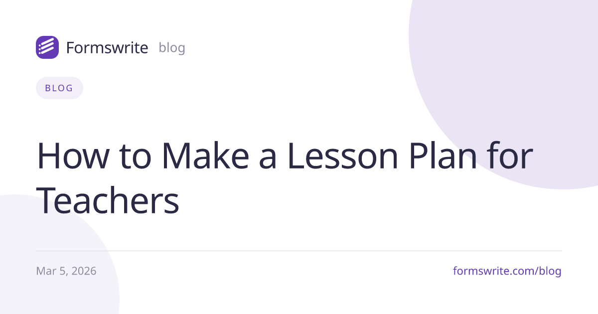 How to Make a Lesson Plan for Teachers