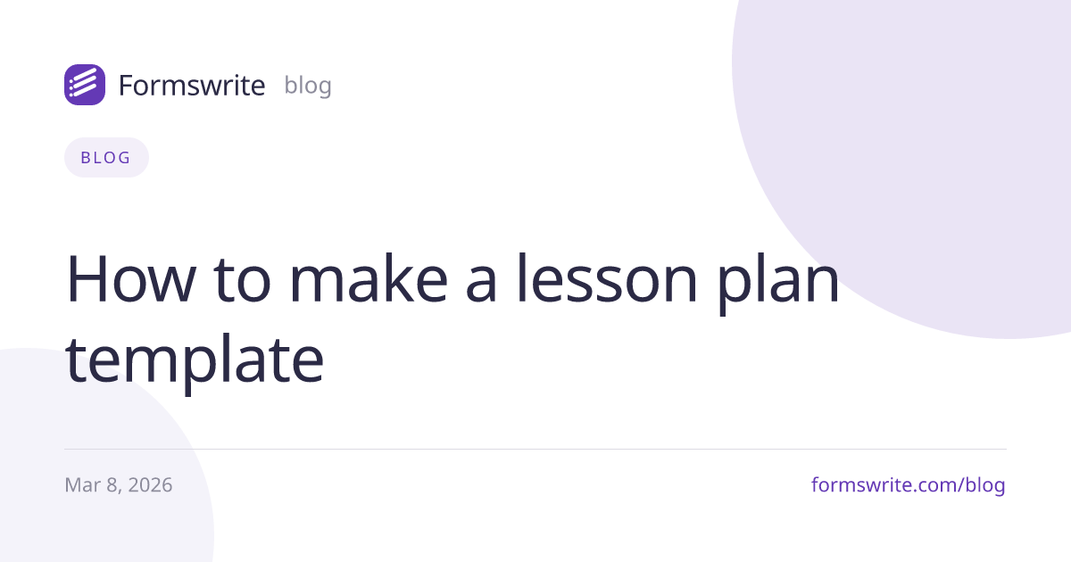 How to make a lesson plan template