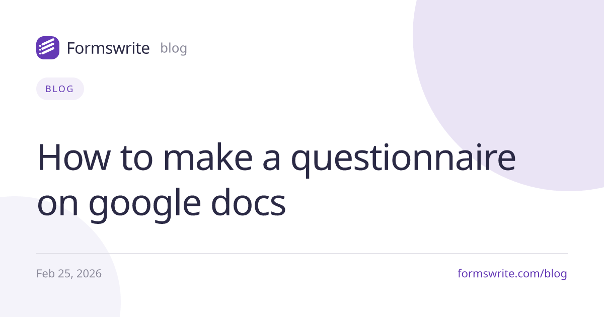 How to make a questionnaire on google docs
