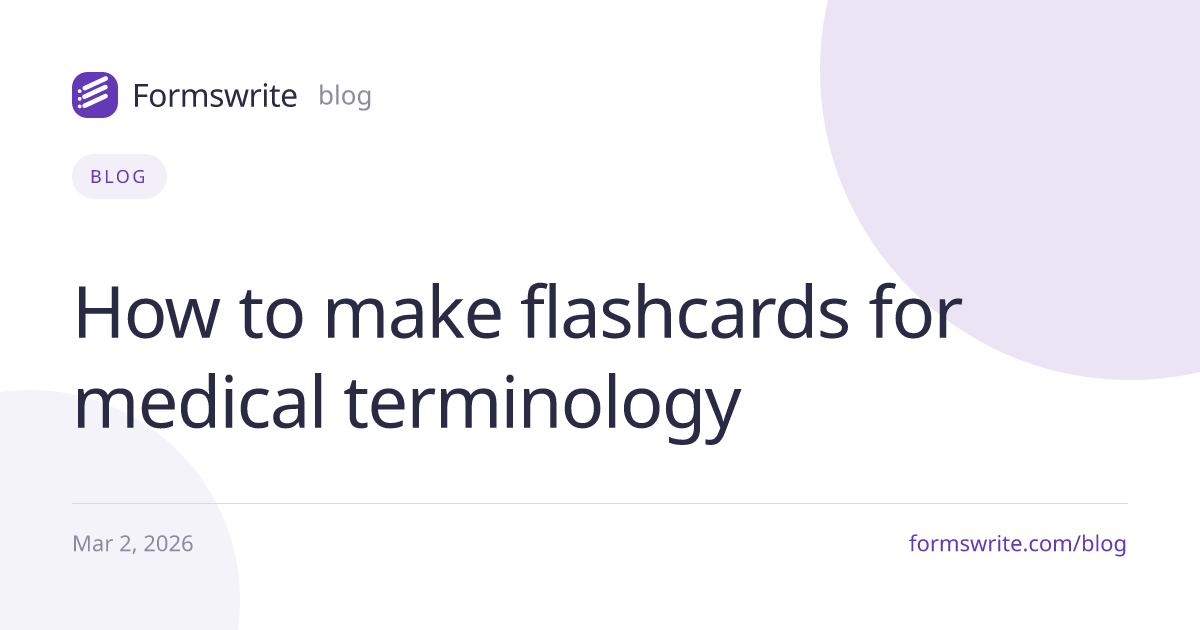 How to make flashcards for medical terminology