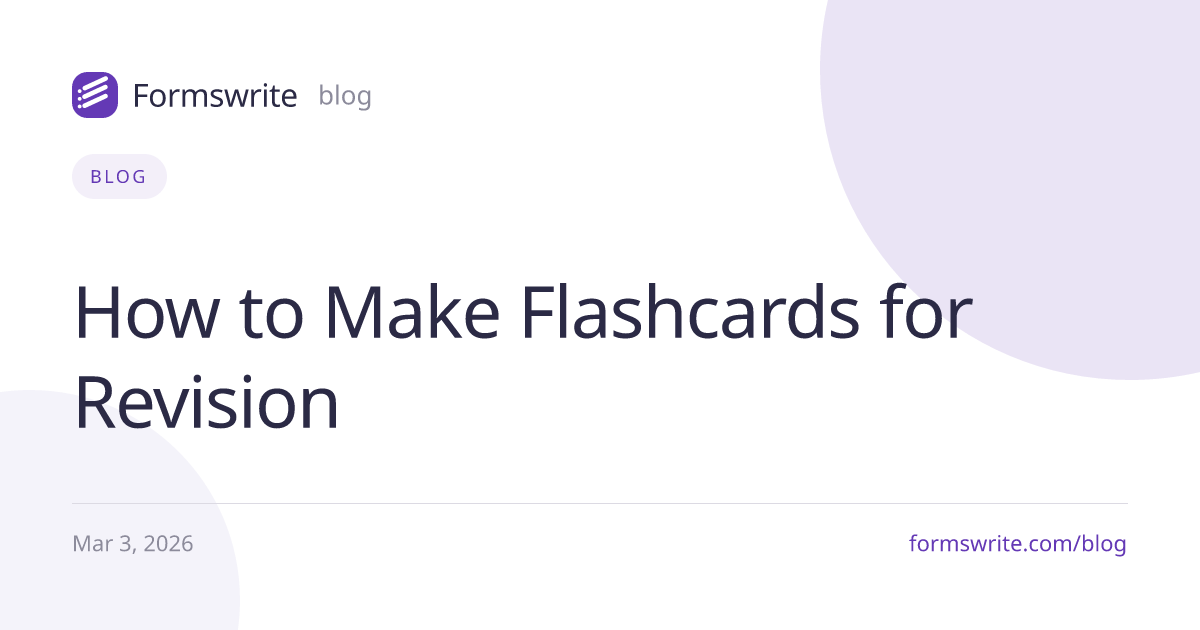 How to Make Flashcards for Revision