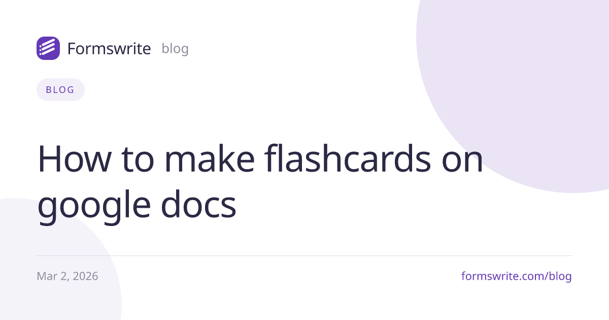 How to make flashcards on google docs