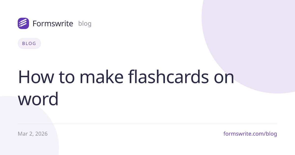 How to make flashcards on word