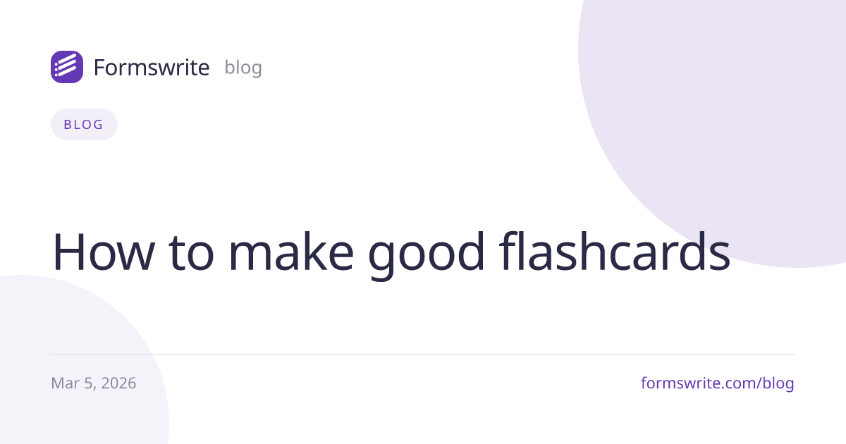 How to make good flashcards