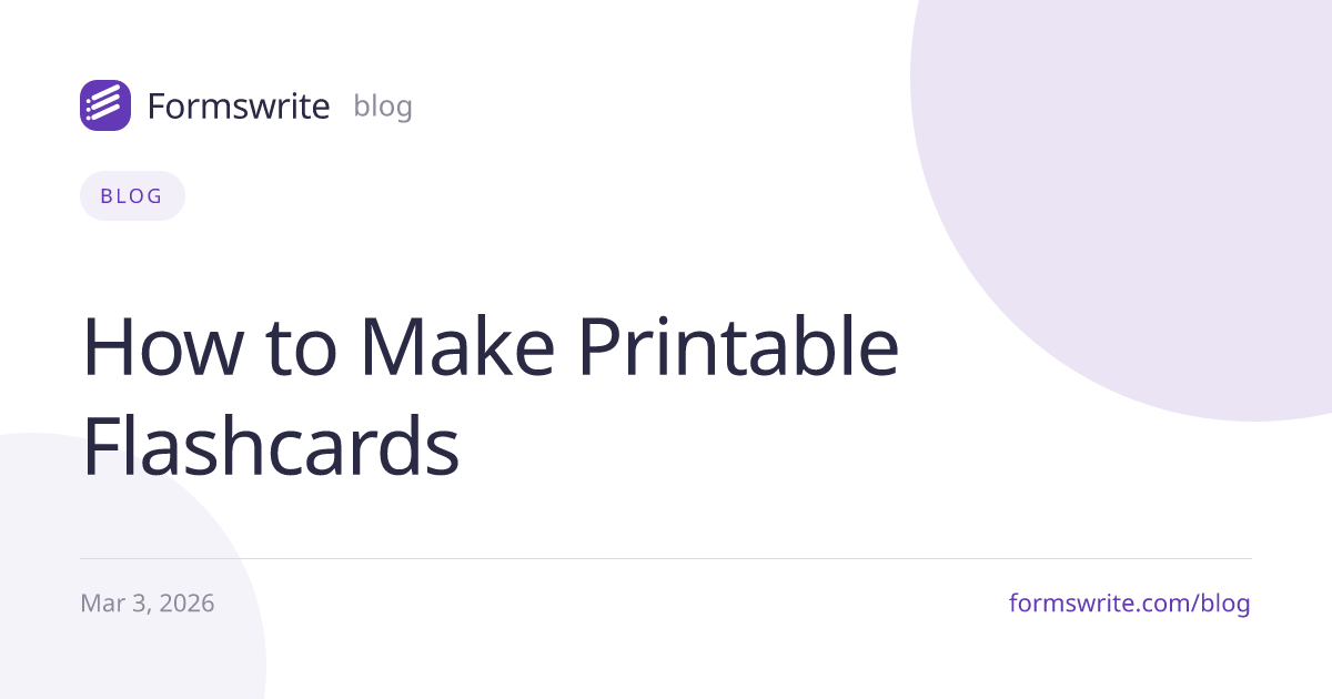 How to Make Printable Flashcards