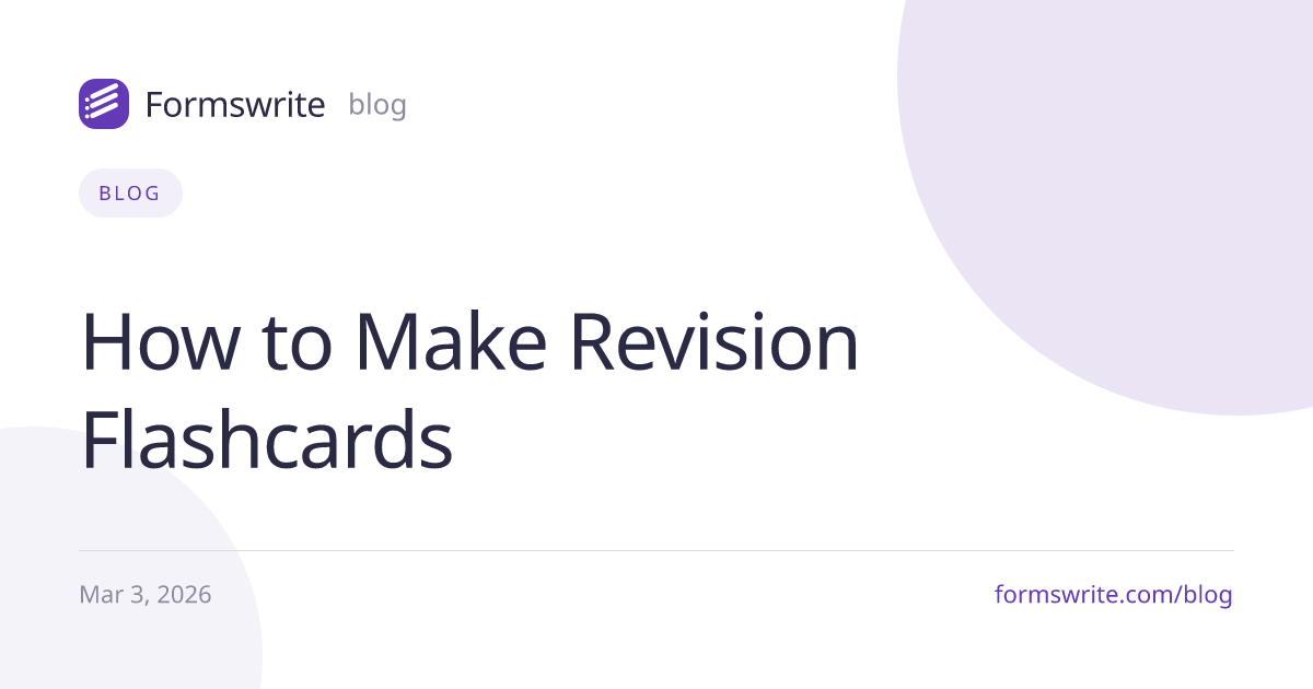 How to Make Revision Flashcards