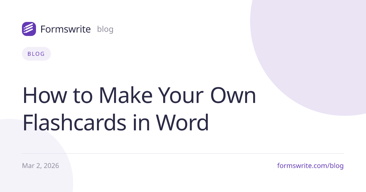 How to Make Your Own Flashcards in Word