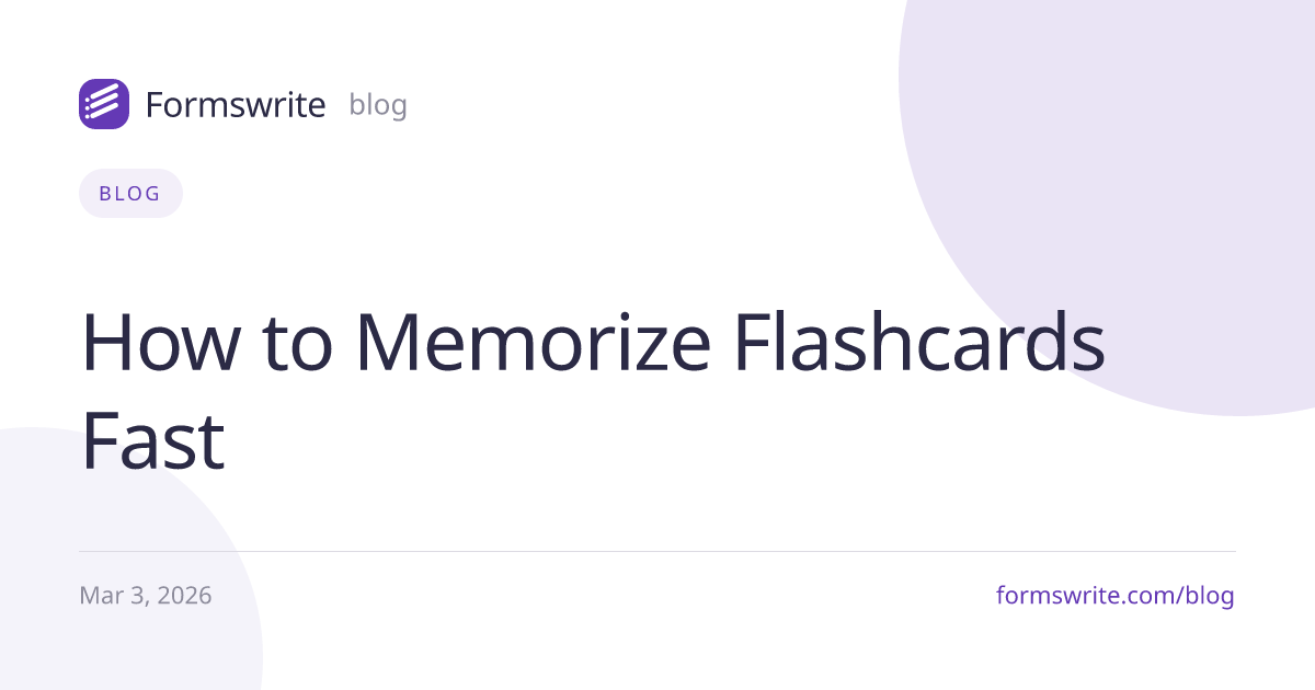 How to Memorize Flashcards Fast