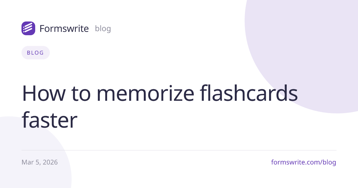 How to memorize flashcards faster