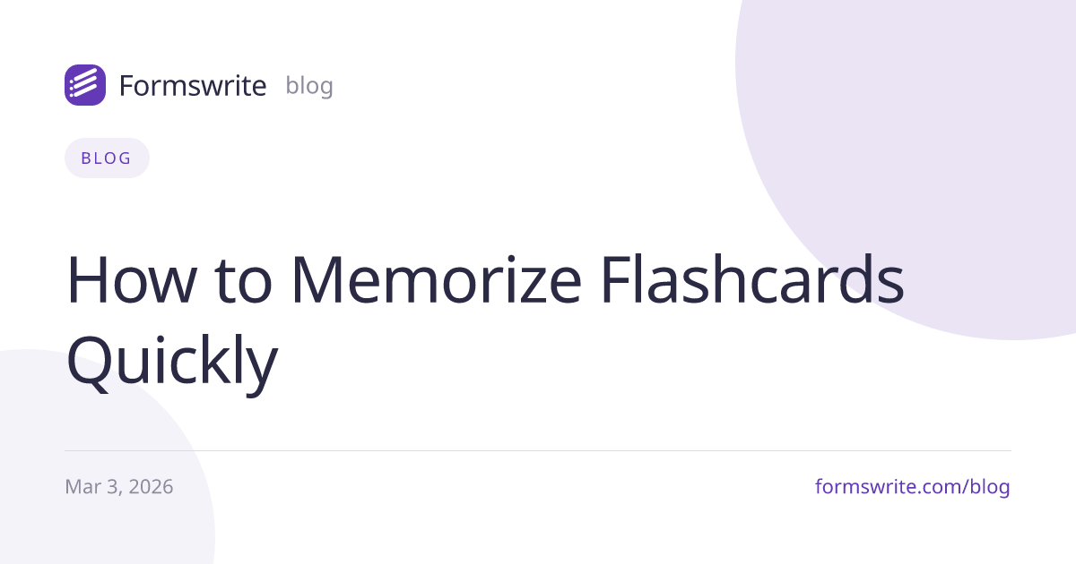 How to Memorize Flashcards Quickly