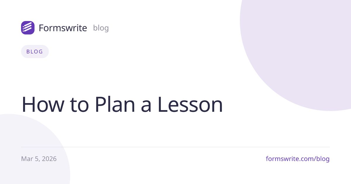 How to Plan a Lesson
