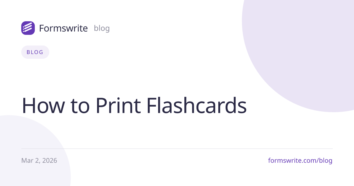 How to Print Flashcards