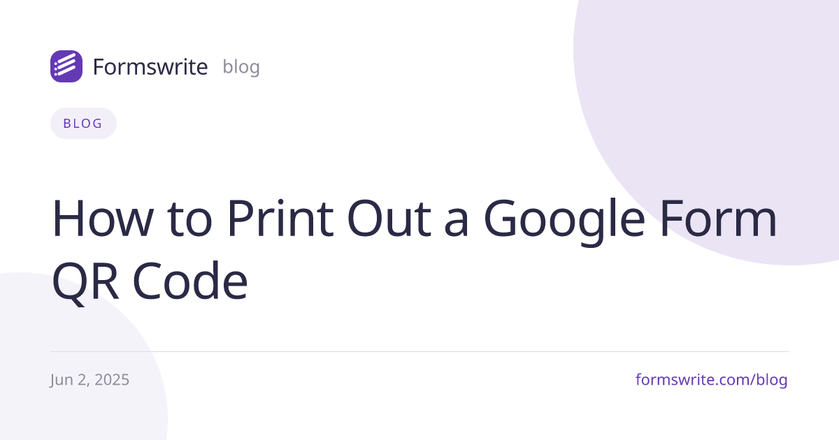 How to Print Out a Google Form QR Code