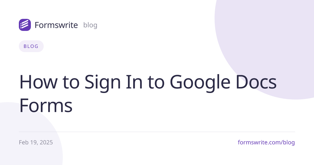 How to Sign In to Google Docs Forms