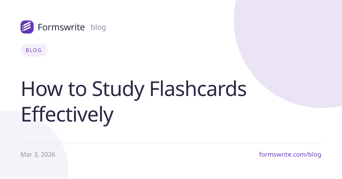 How to Study Flashcards Effectively