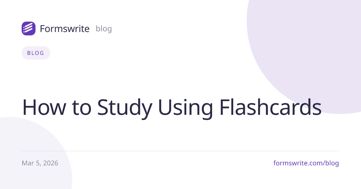 How to Study Using Flashcards