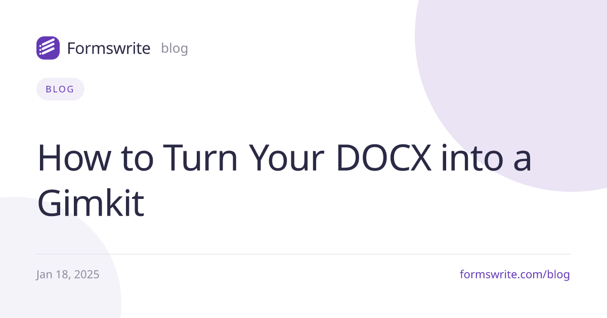 How to Turn Your DOCX into a Gimkit