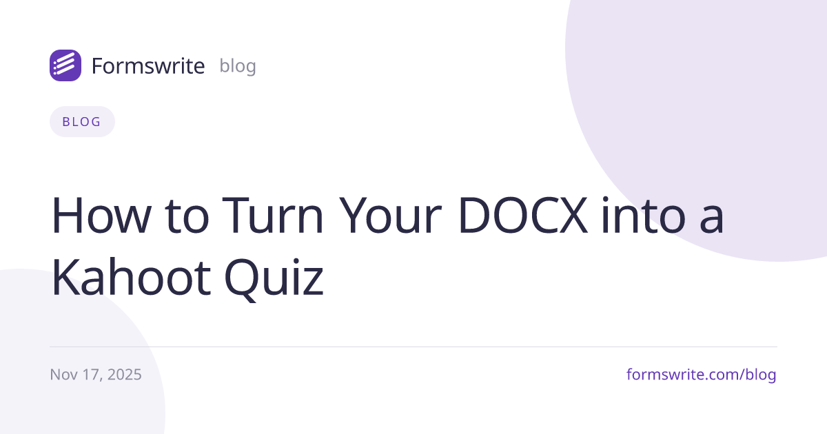 How to Turn Your DOCX into a Kahoot Quiz
