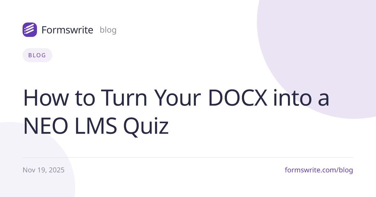 How to Turn Your DOCX into a NEO LMS Quiz