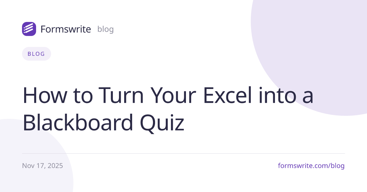 How to Turn Your Excel into a Blackboard Quiz