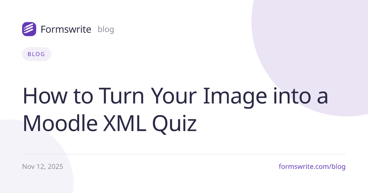 How to Turn Your Image into a Moodle XML Quiz
