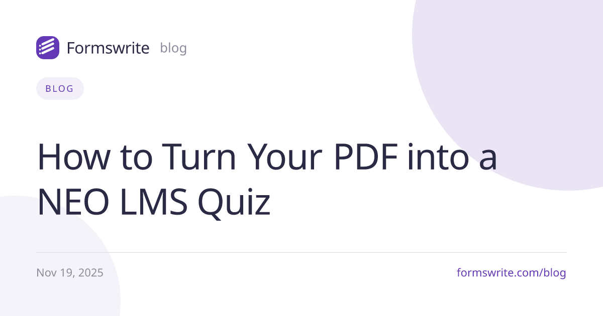 How to Turn Your PDF into a NEO LMS Quiz