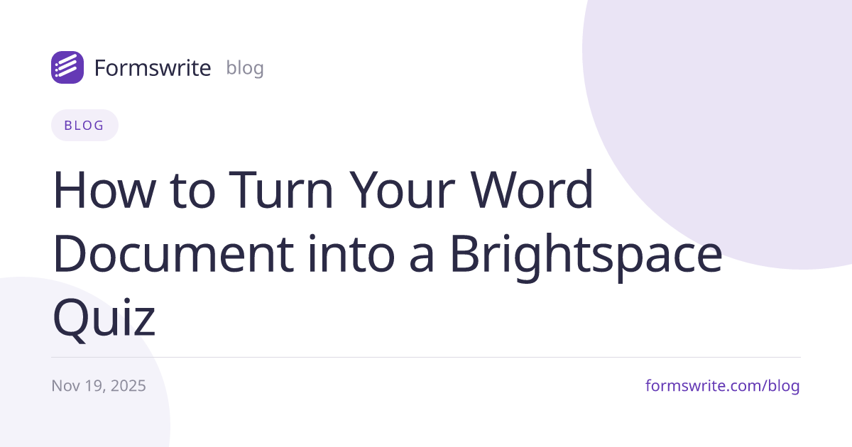 How to Turn Your Word Document into a Brightspace Quiz