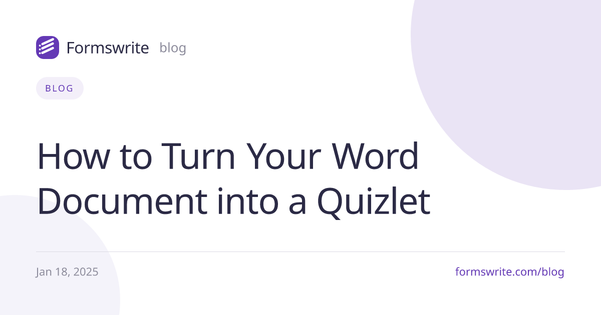 How to Turn Your Word Document into a Quizlet