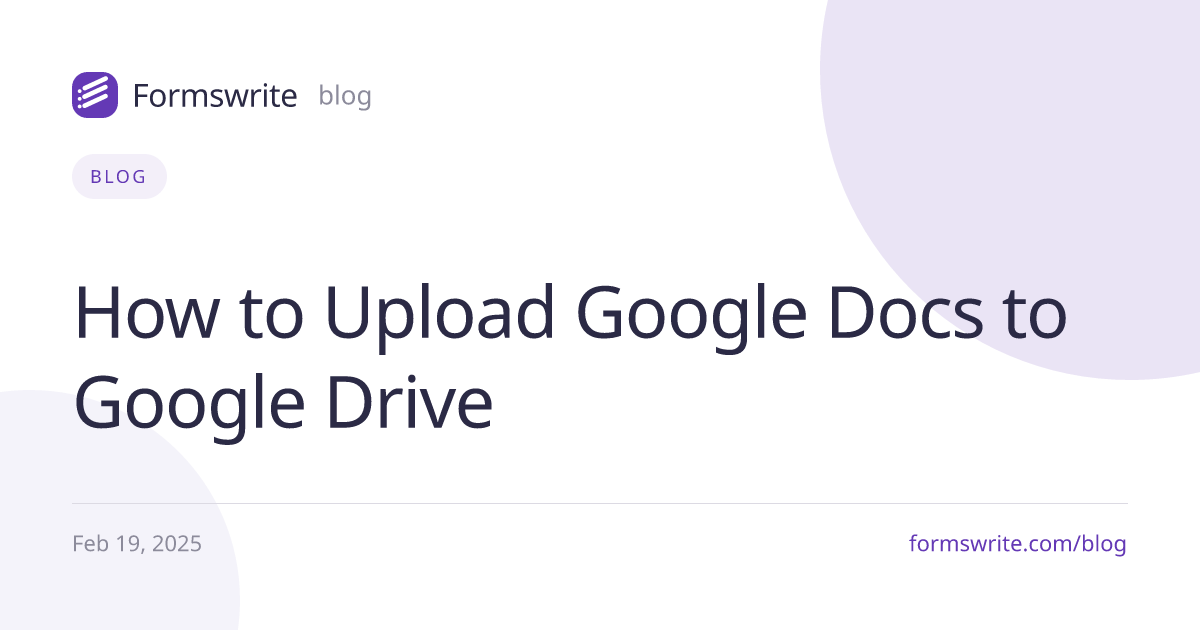How to Upload Google Docs to Google Drive