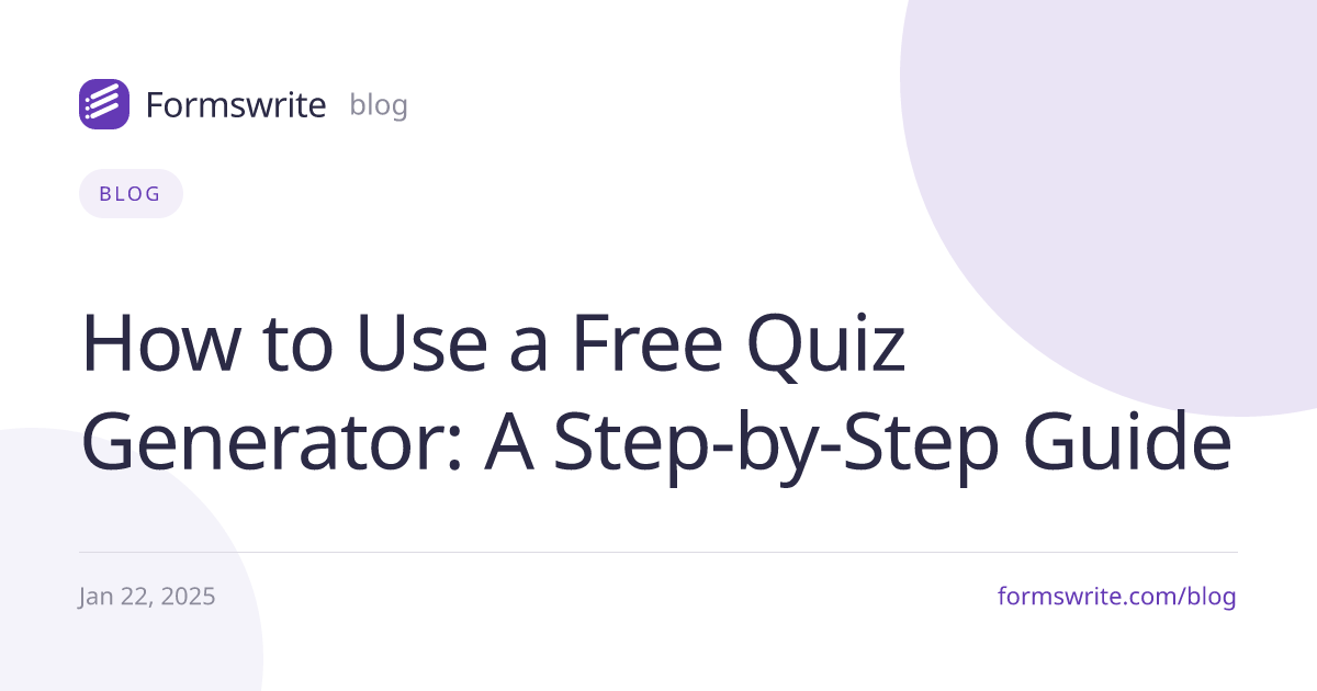 How to Use a Free Quiz Generator: A Step-by-Step Guide
